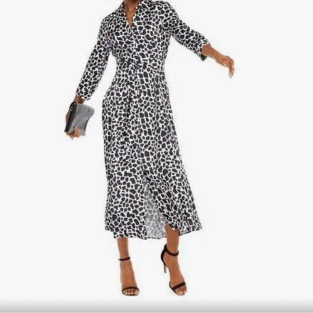 Beautiful black and white Inc midi dress, worn once